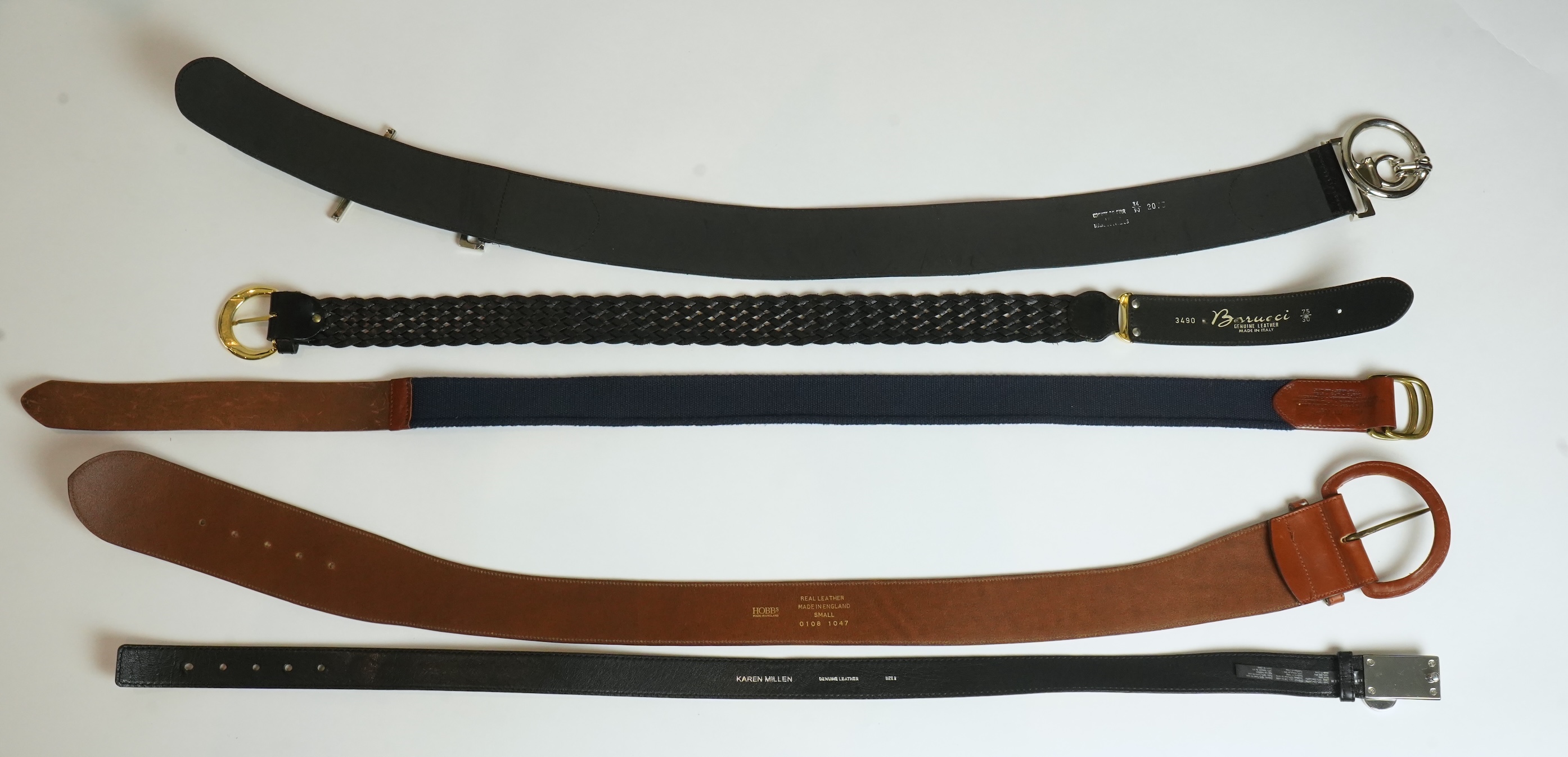 Five lady's belts